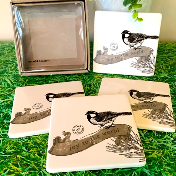 St. Nicholas square, coaster set, joy to the world, (set of 4), NIB - Picture 2 of 8